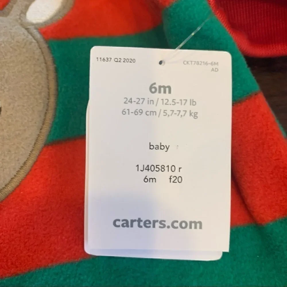 Carter Baby Size 6 Month Holiday Sleeper NWT